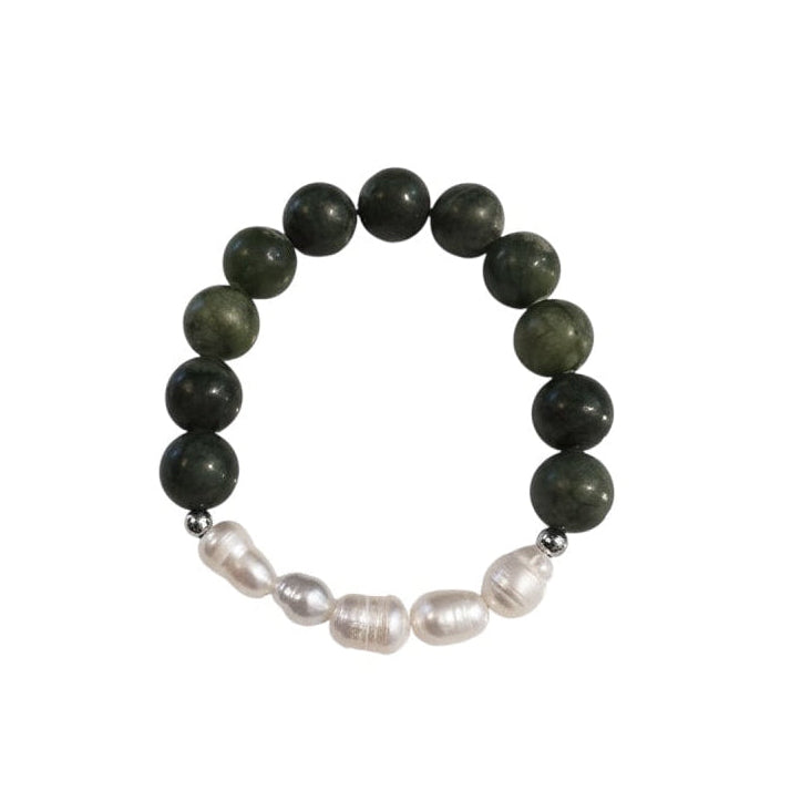 Green Jade Freshwater Pearl -bracelet