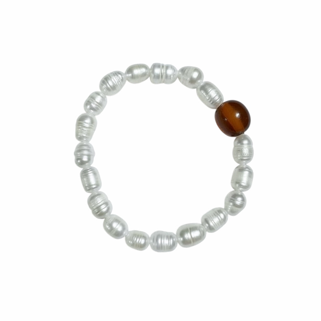 Amber Freshwater pearl -bracelet