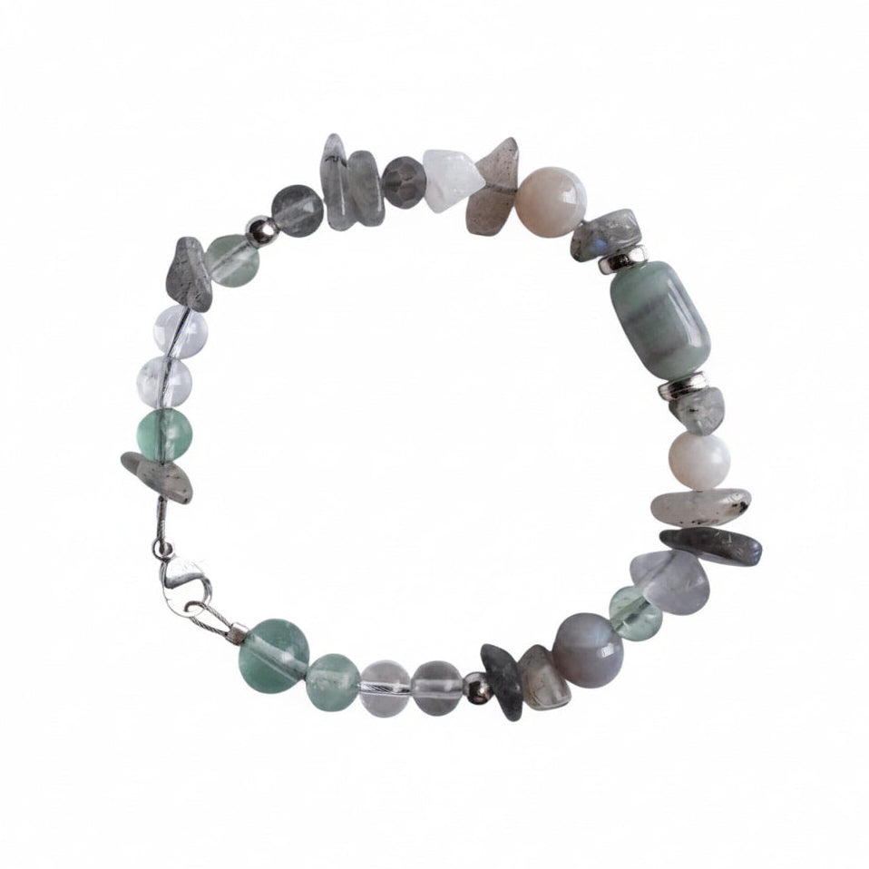 Moss Agate glass -bracelet