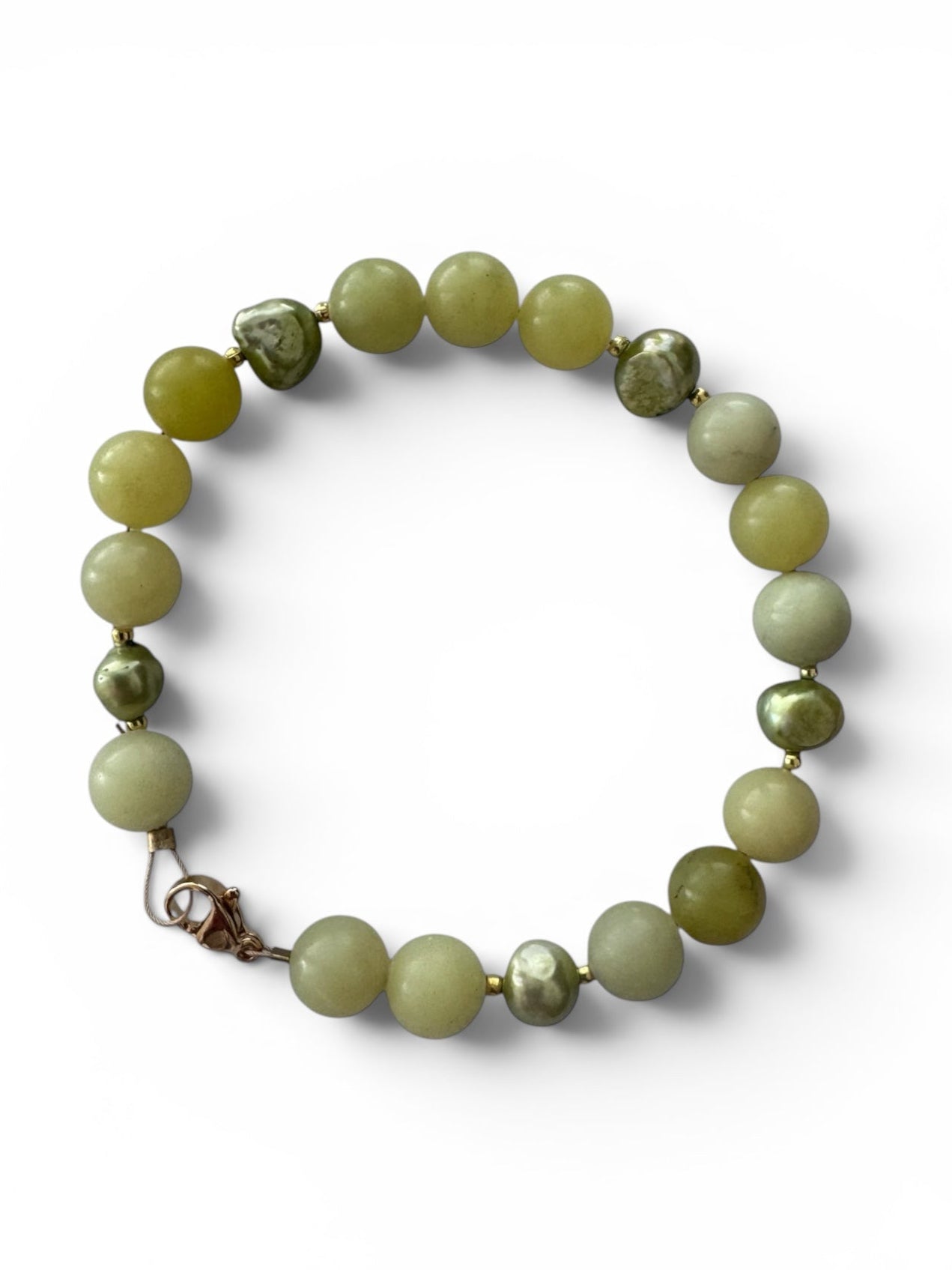 Nephrite Freshwater Pearl -bracelet