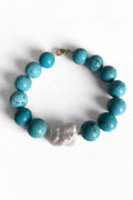 Turquoise Howlite Shell nugget - bracelet