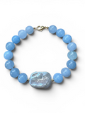 Aquamarine Shell nugget -bracelet