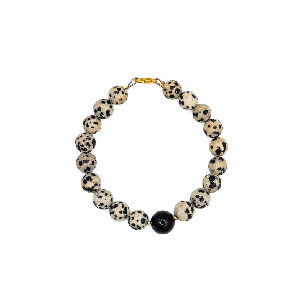 Handcrafted Beaded Bracelet with Natural Stone Accents