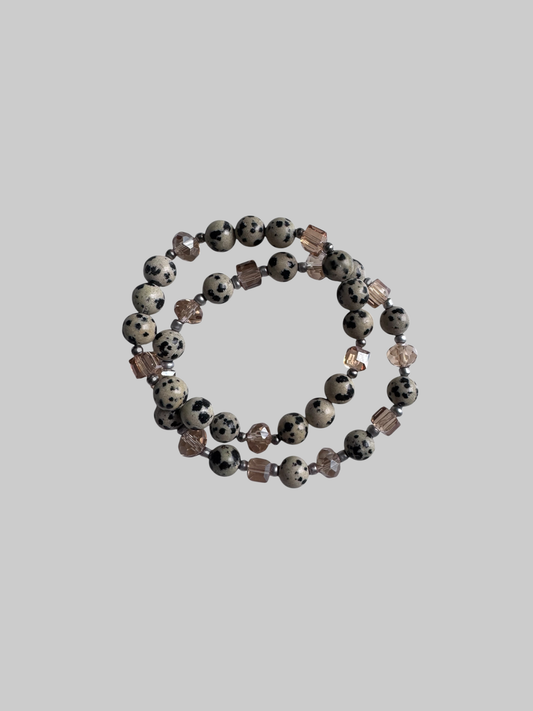 Dalmatian Jasper Crystal -bracelet