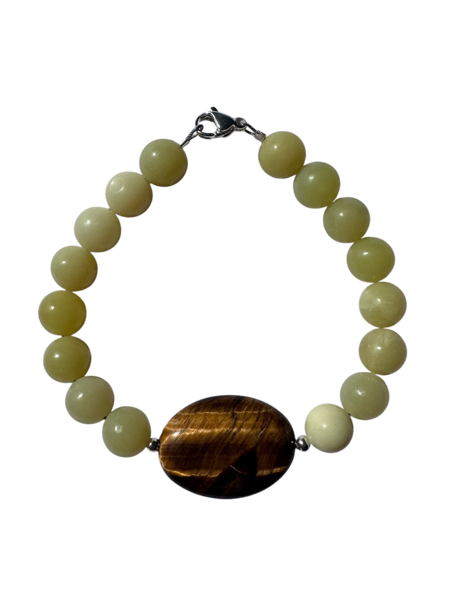 Lemon Jade Tiger Eye nugget -bracelet