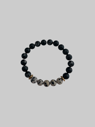 Dalmatian Jasper Obsidian -bracelet