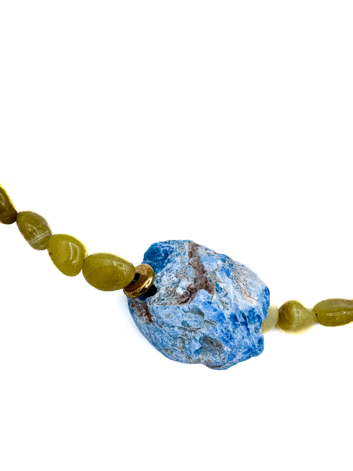 Handcrafted Beaded Statement Necklace with Natural Stone