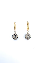 Minimalist Hoop Earrings With Spherical Stone Charms