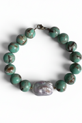Green Jasper Shell nugget -bracelet