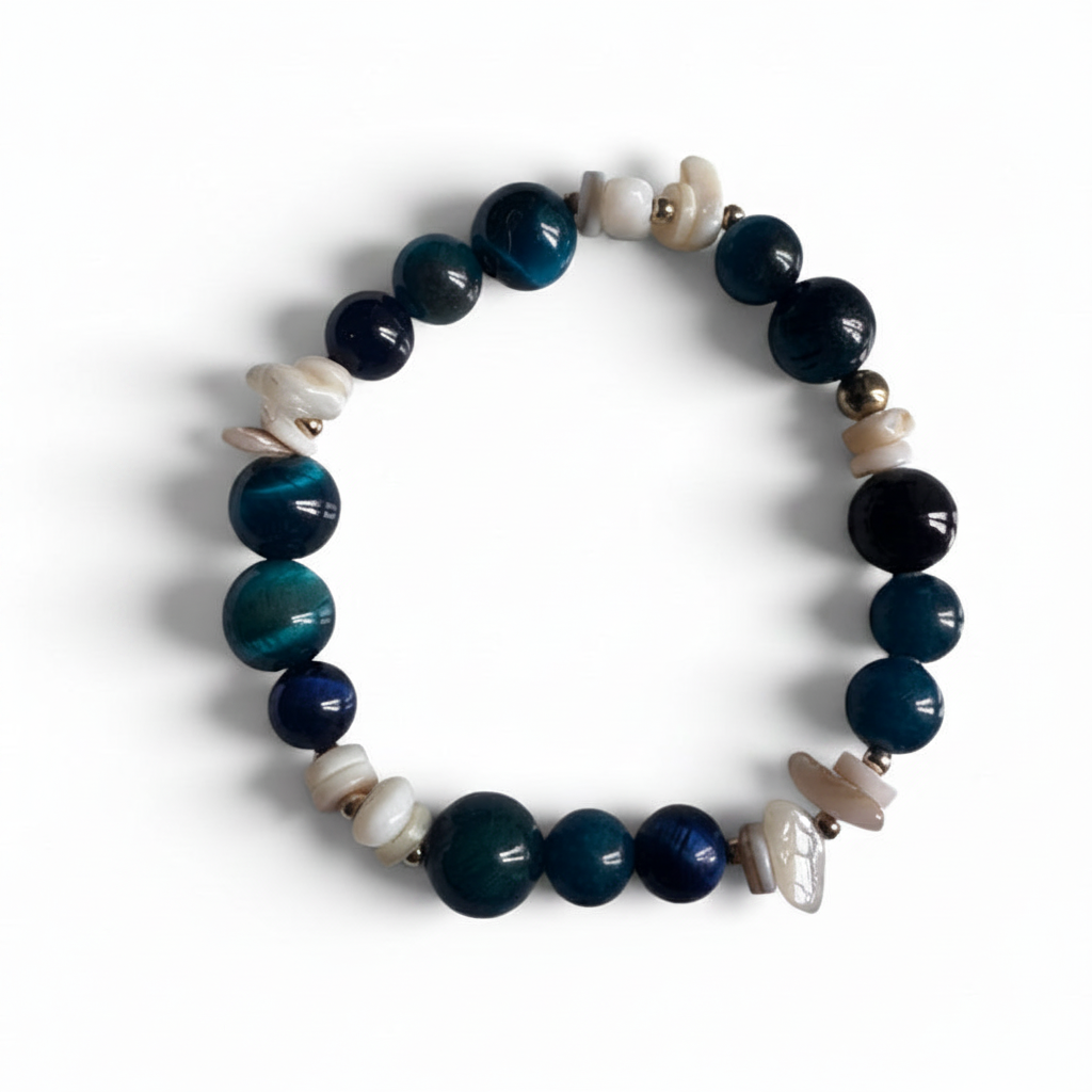 Blue Apatite Shell -bracelet