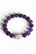 Violet Agate Shell Nugget -bracelet