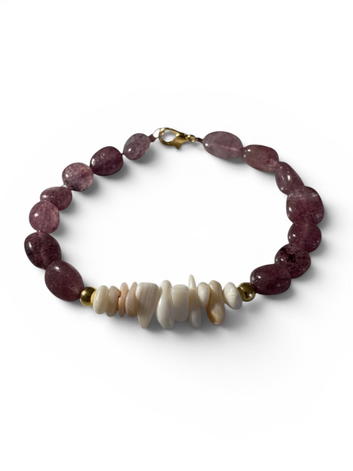 Strawberry Quartz Shell -bracelet