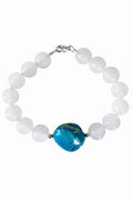 White Agate shell nugget -bracelet