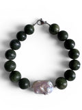 Green Jade Shell nugget -bracelet