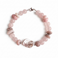 Pink Opal Rose Quartz Shell -bracelet