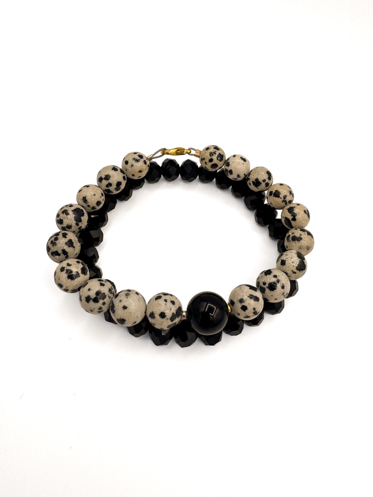 Double Strand Beaded Statement Bracelet