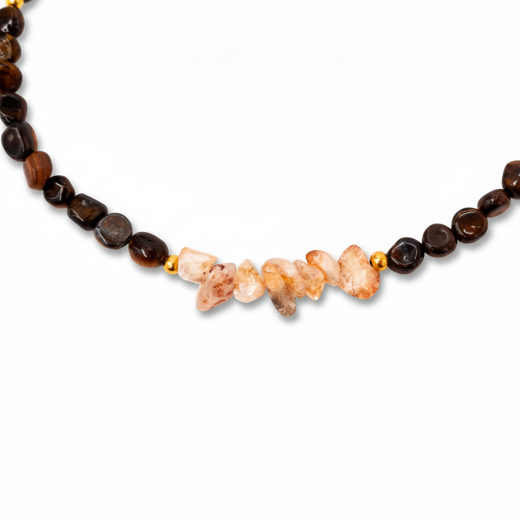Handcrafted Natural Stone Beaded Necklace