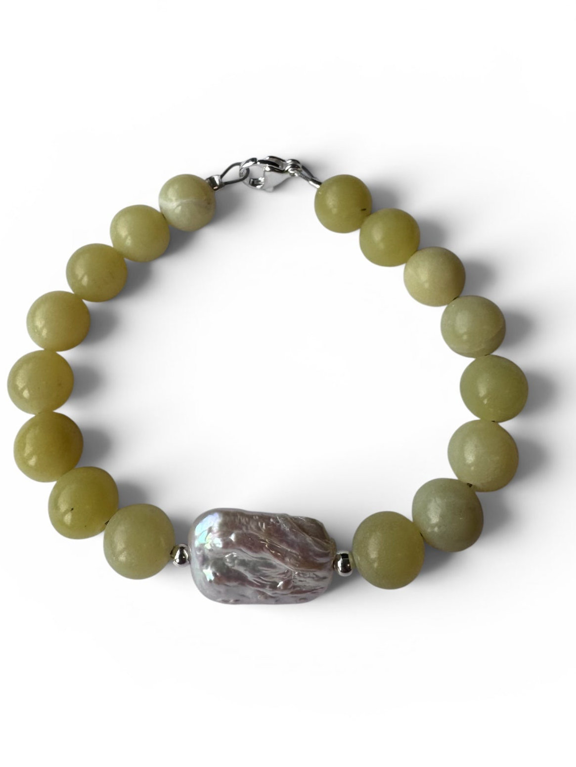 Lemon Jade Shell nugget -bracelet