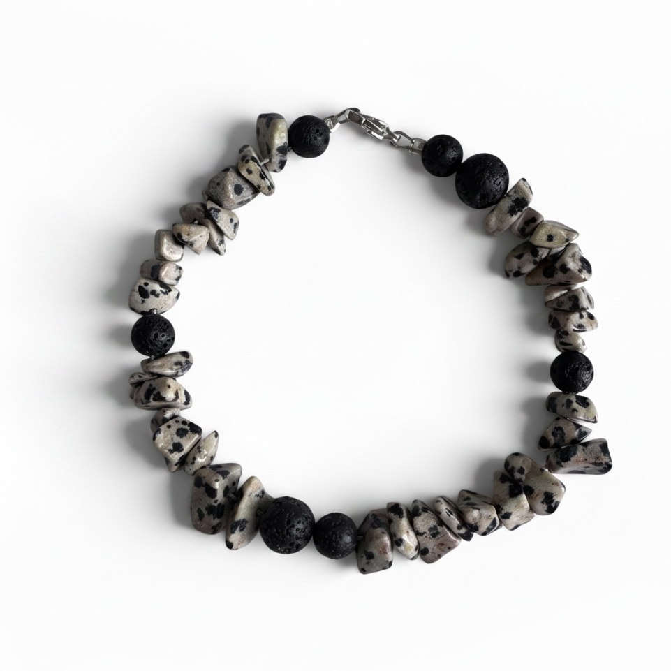 Dalmatian Jasper Lava stone -bracelet