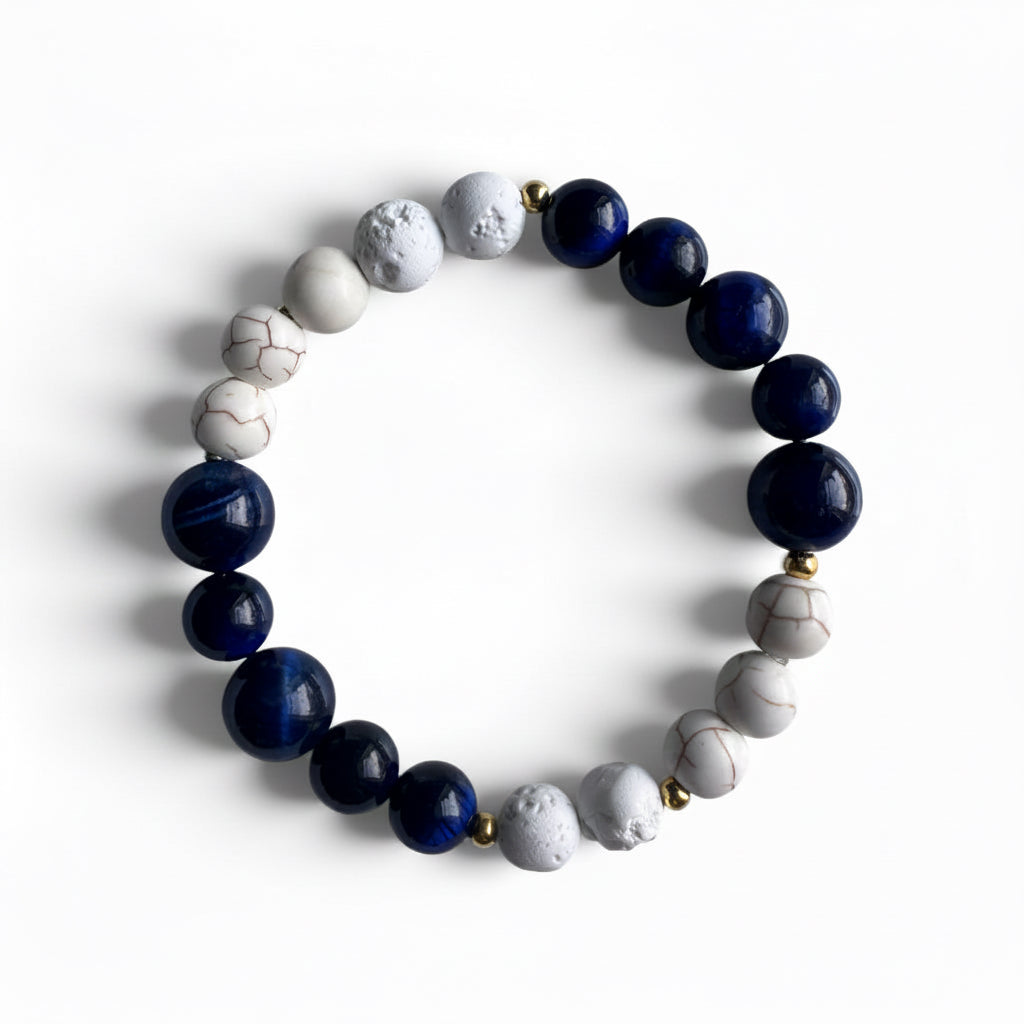 Lapis Azuli Howlite Lava stone -bracelet