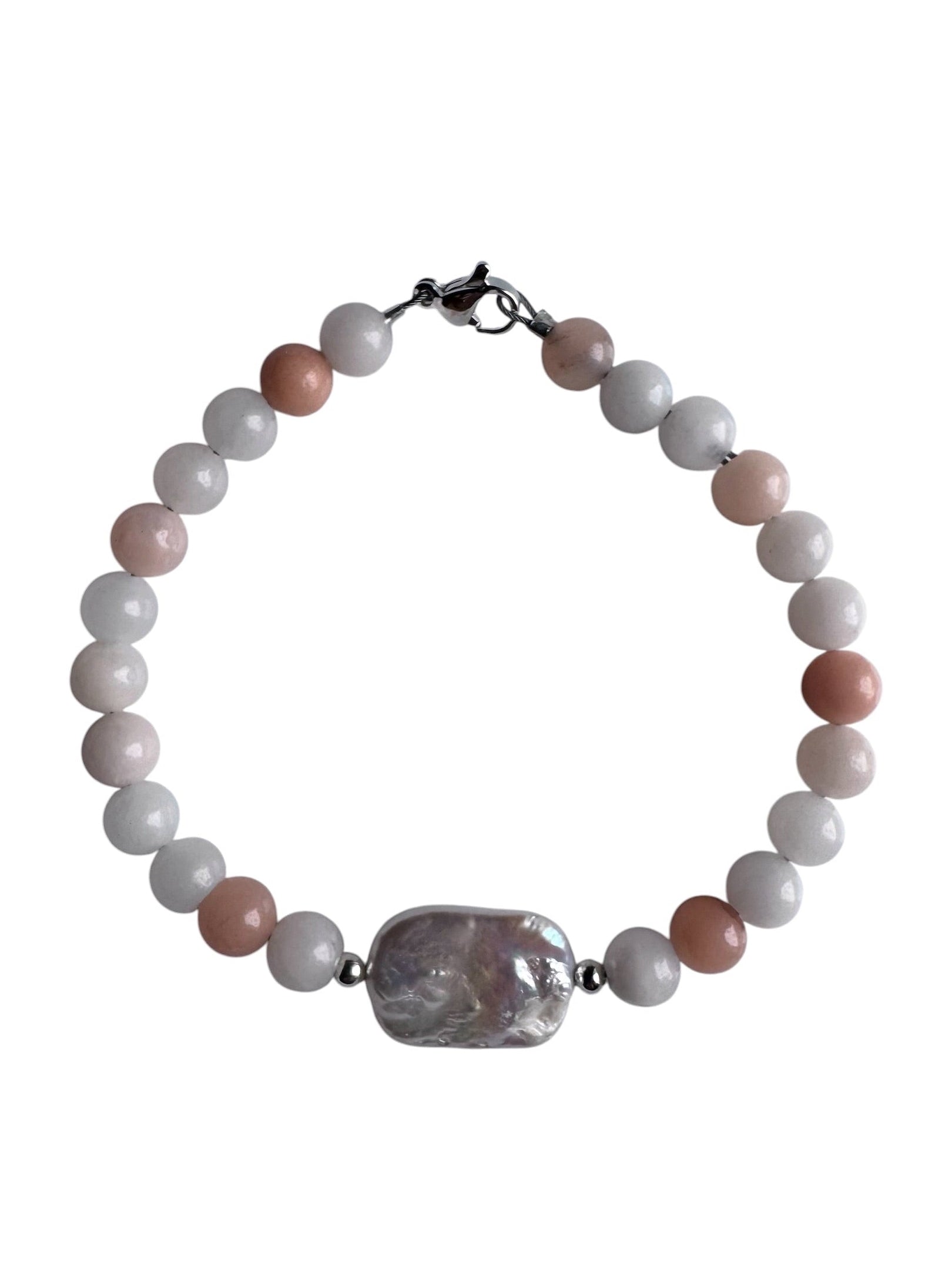 Magnesite Shell nugget -bracelet