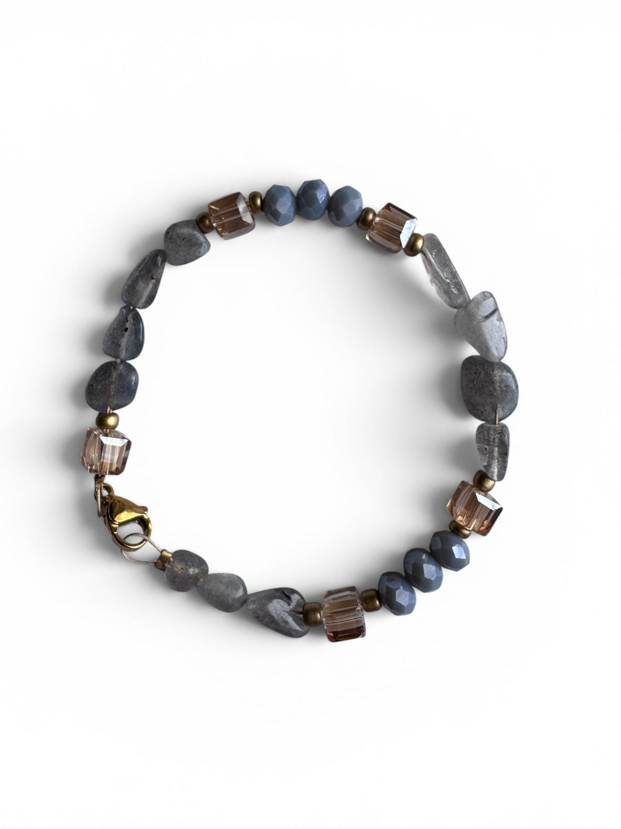 Grey Agate Crystal -bracelet