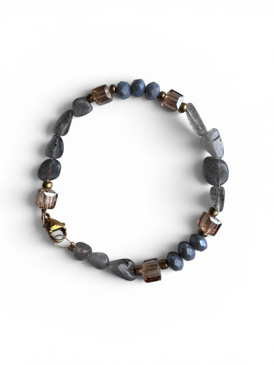 Grey Agate Crystal -bracelet