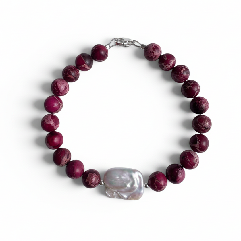 Red Jasper Shell nugget -bracelet