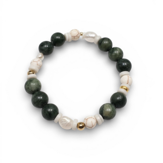 Green Jade Pearl -bracelet