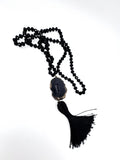 Beaded Tassel Pendant Statement Necklace