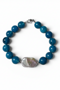 Blue Apatite Shell nugget-bracelet