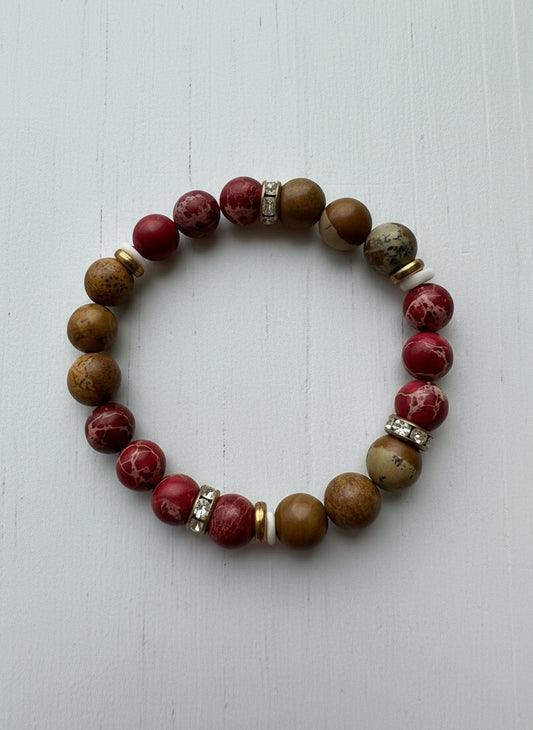 Red and Brown Jasper -bracelet