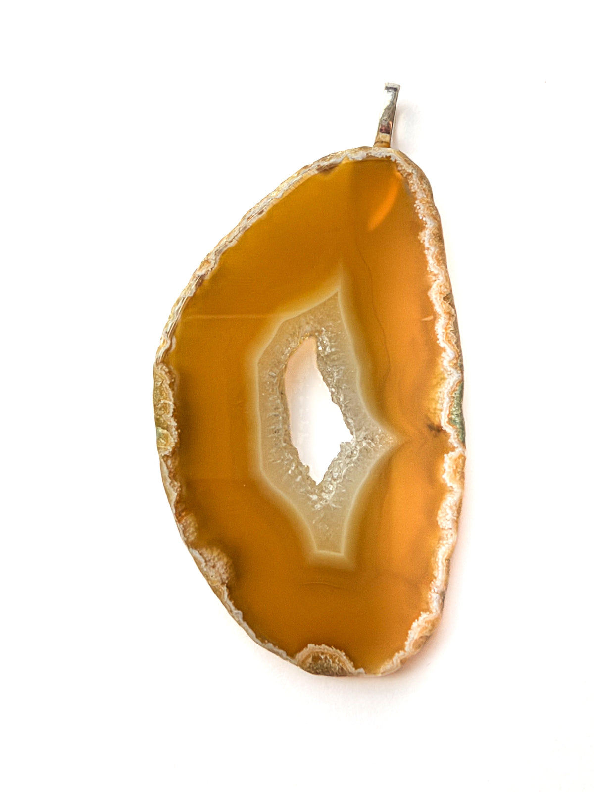 Natural Agate Slice Pendant Necklace Accessory