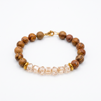 Natural Stone and Crystal Beaded Bracelet